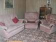 3 PIECE SUITE,  2 seater settee and 2 single chairs,  fire....